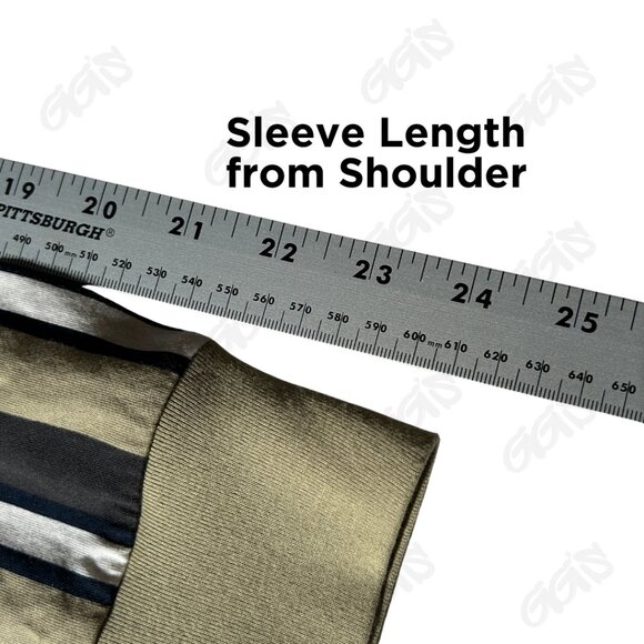 Pac Cares Men Shirt Long Sleeve Stripe Tan Gray Blue Size L - Picture 8 of 9